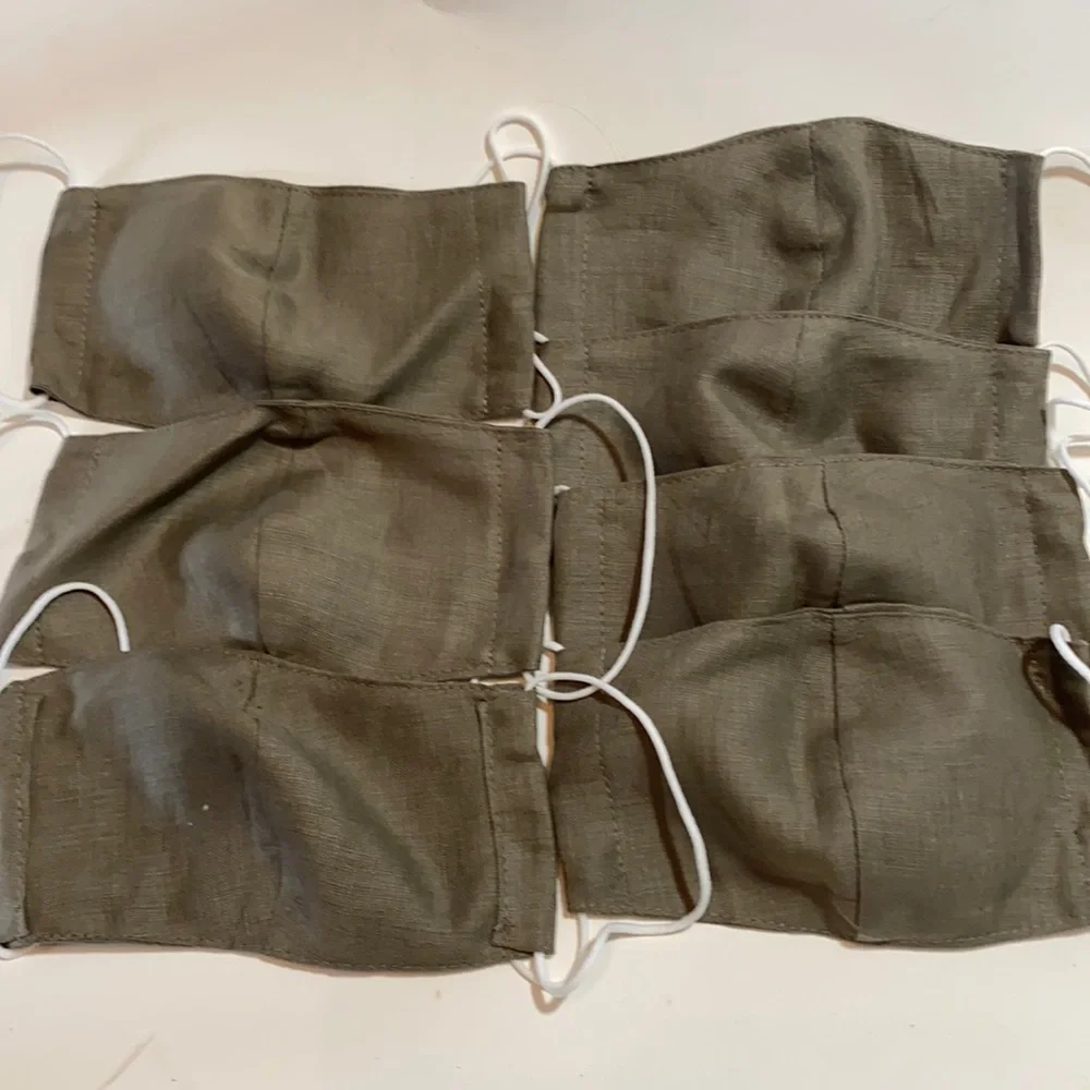 NWOT 7 Handcrafted Grey/Green Lightweight Masks Reusable OSFM